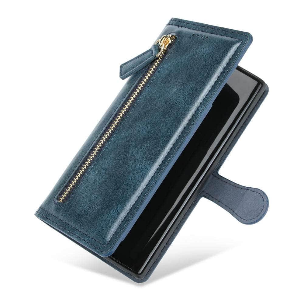 Casebuddy Dark Blue / Samsung S23 Galaxy S23 Zipper Leather Flip Case
