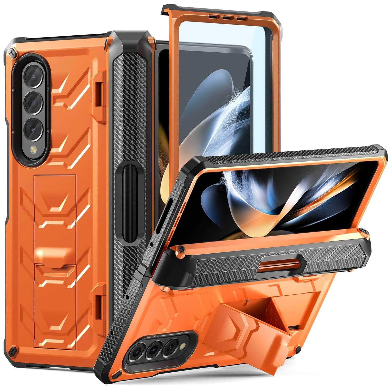 Casebuddy for Galaxy Z Fold 3 / Orange Galaxy Z 3 Fold Full-Body Dual Layer Rugged Case