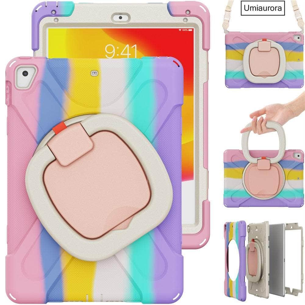Casebuddy Rainbow Pink / IPad Pro11 2022 iPad Pro 11 2022 360 Rotation Handle Kickstand Case