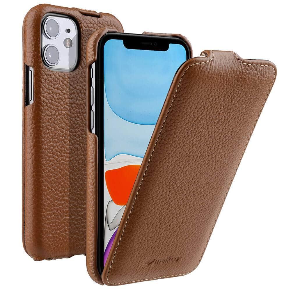 Casebuddy Brown / iPhone 14 Plus iPhone 14 Plus Melkco Vertical Genuine Leather Case
