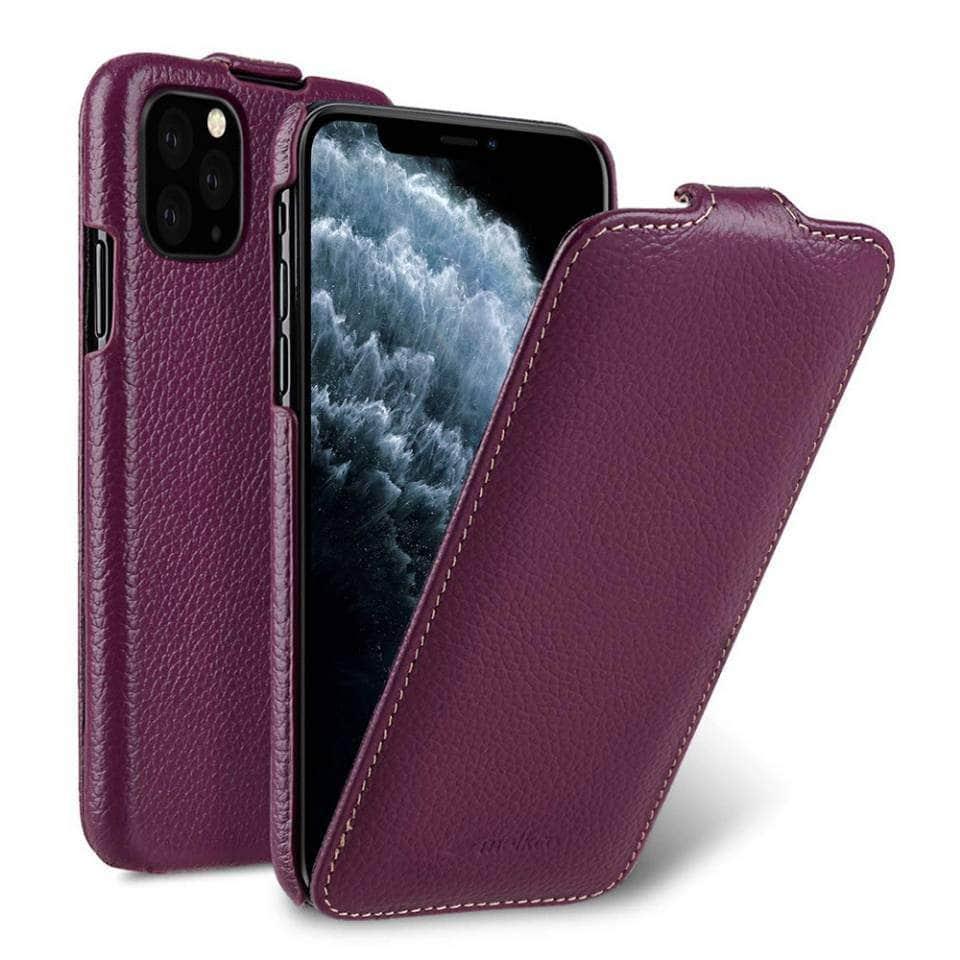 Casebuddy Purple / iPhone 14 Plus iPhone 14 Plus Melkco Vertical Genuine Leather Case