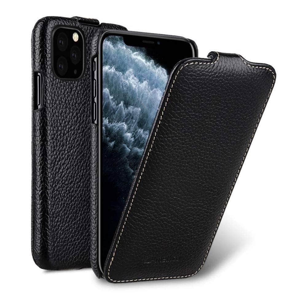 Casebuddy Black / iPhone 14 Plus iPhone 14 Plus Melkco Vertical Genuine Leather Case