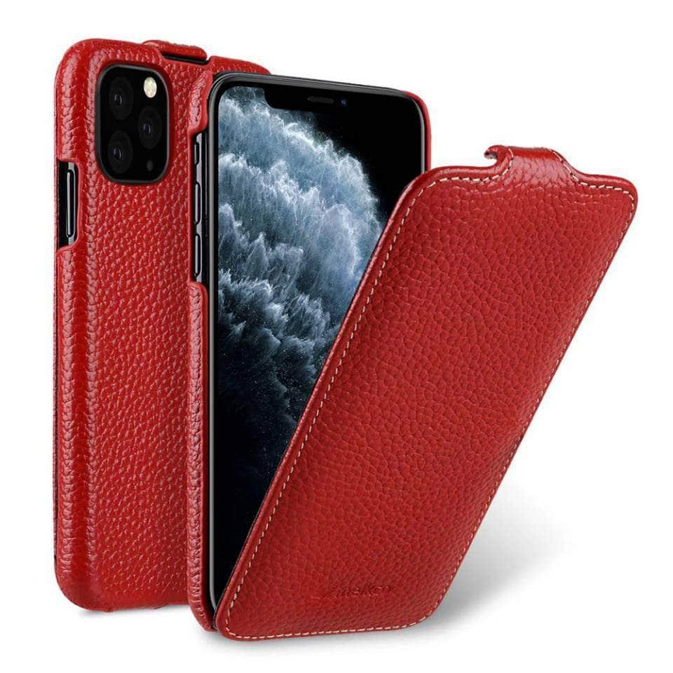 Casebuddy Red / iPhone 14 Pro iPhone 14 Pro Melkco Vertical Genuine Leather Case
