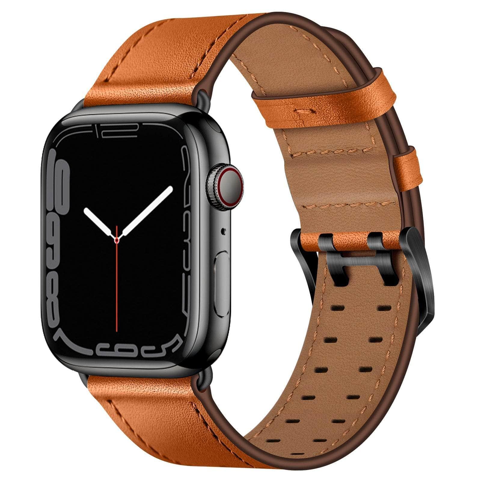 Casebuddy Brown 1 / For 38mm 40mm 41mm Premium Apple Watch Leather Strap