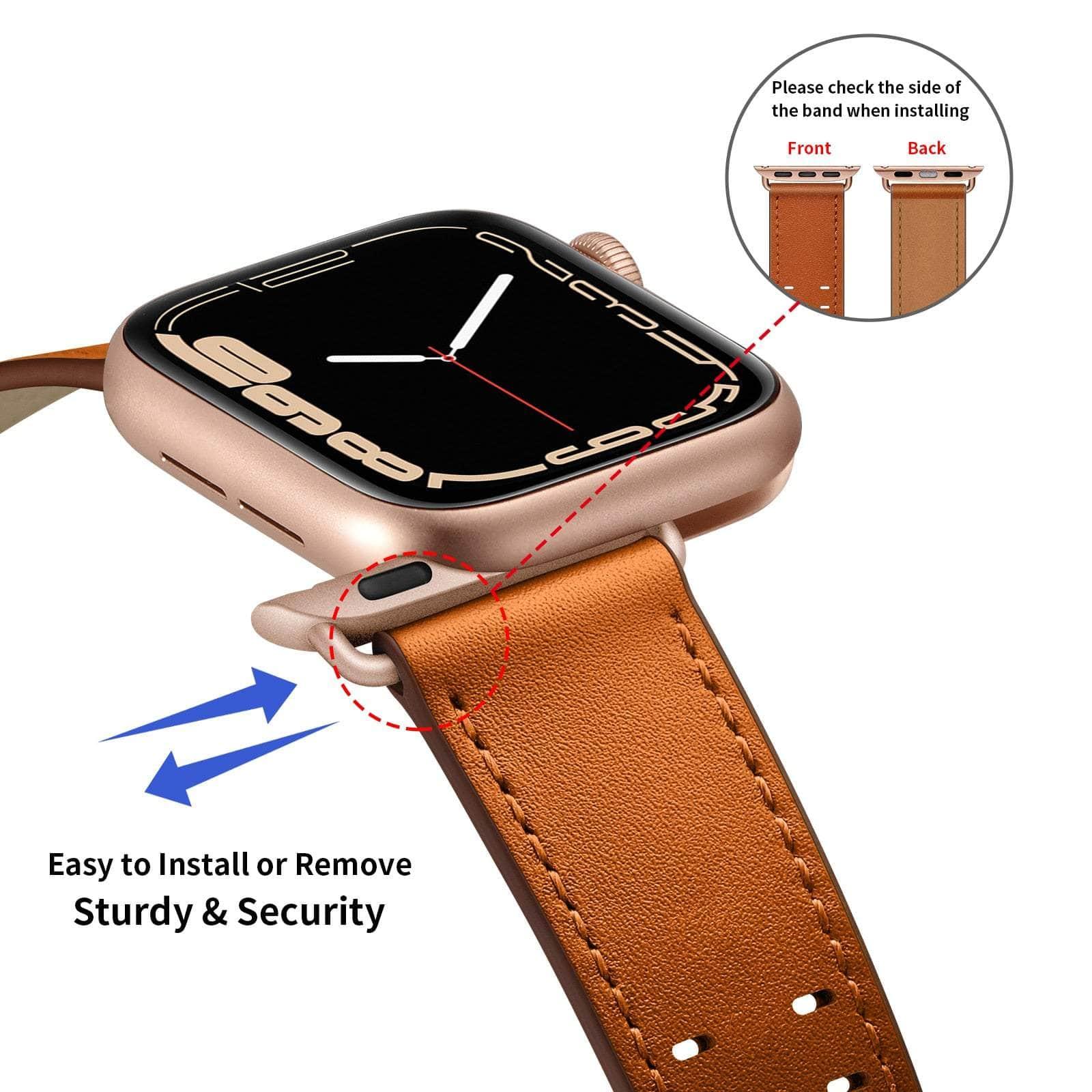 Casebuddy Premium Apple Watch Leather Strap