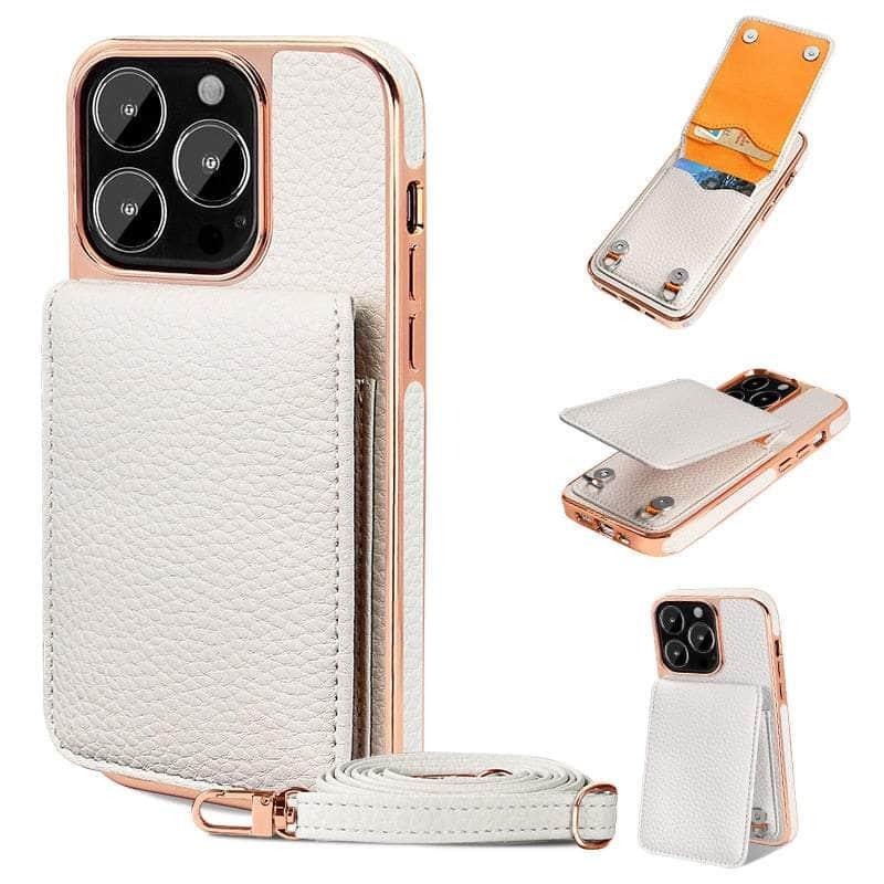 Casebuddy White / For iphone 14 pro Vietao Luxury Leather Wallet iPhone 14 Pro Cover