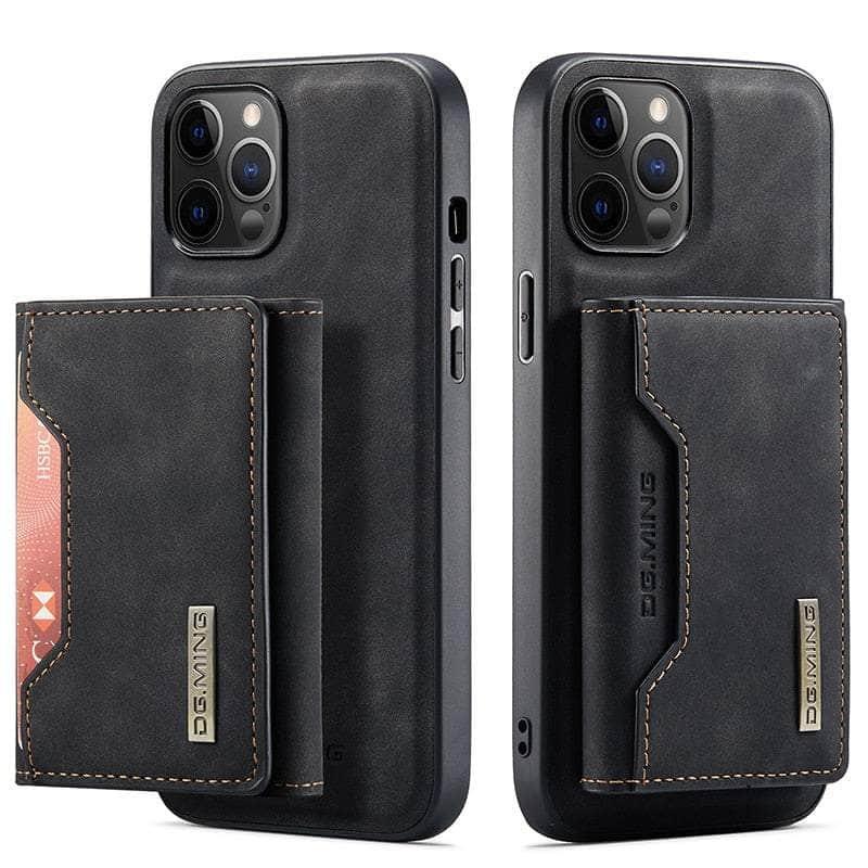 Casebuddy iPhone 14 / Black CaseMe iPhone 14 Detachable Magnetic Leather Case