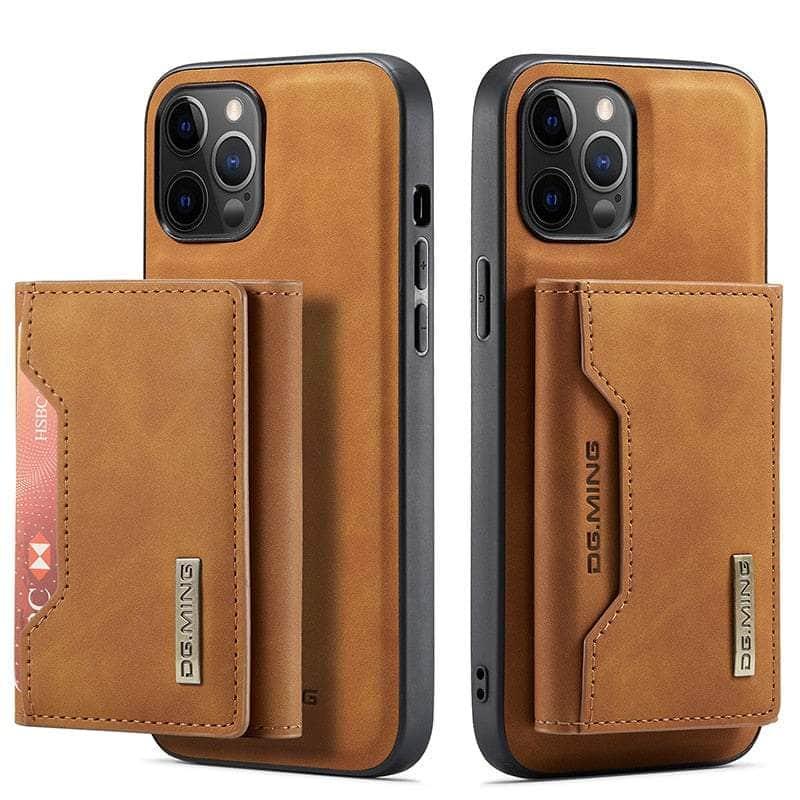 Casebuddy iPhone 14 / Brown CaseMe iPhone 14 Detachable Magnetic Leather Case