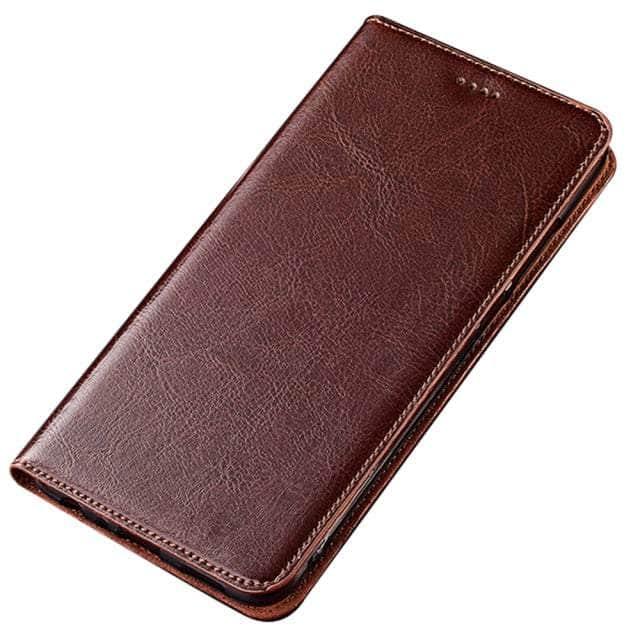 CaseBuddy Australia Casebuddy Galaxy S22 Plus / Brown Crazy Horse Real Leather Magnetic S22 Plus Case