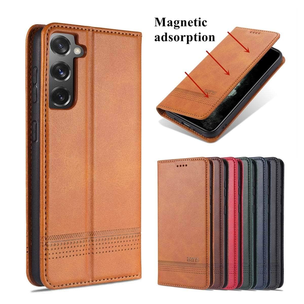 CaseBuddy Australia Casebuddy Deluxe Magnetic Heat Adsorption S22 Leather Case