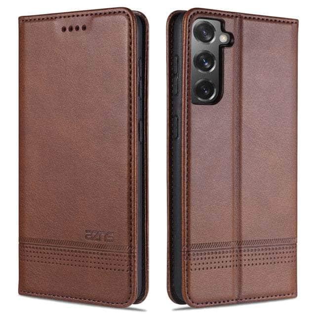 CaseBuddy Australia Casebuddy S22 / YZSCX Brown Deluxe Magnetic Heat Adsorption S22 Leather Case