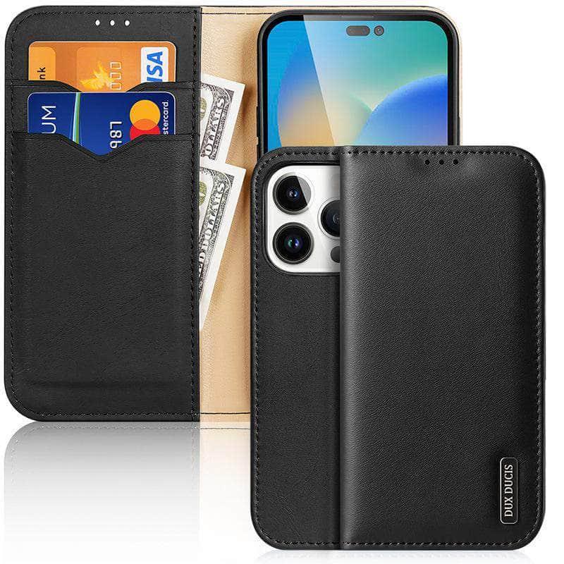 Casebuddy Black / For Iphone 14  Plus Dux Ducis Genuine Leather iPhone 14 Wallet