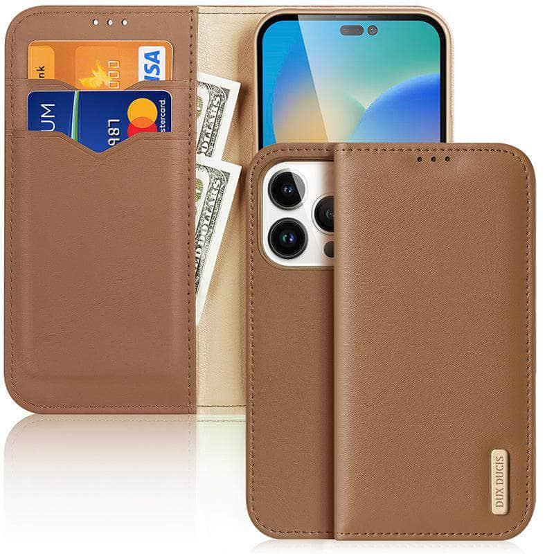 Casebuddy Auburn / For Iphone 14 Pro Dux Ducis Genuine Leather iPhone 14 Pro Wallet