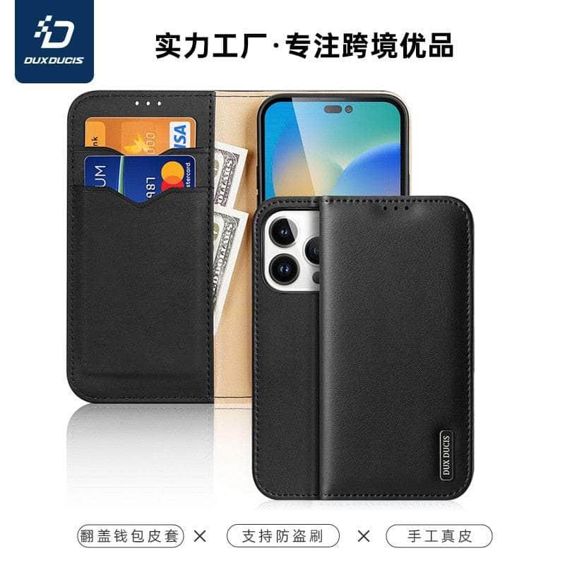Casebuddy Dux Ducis Genuine Leather iPhone 14 Pro Wallet
