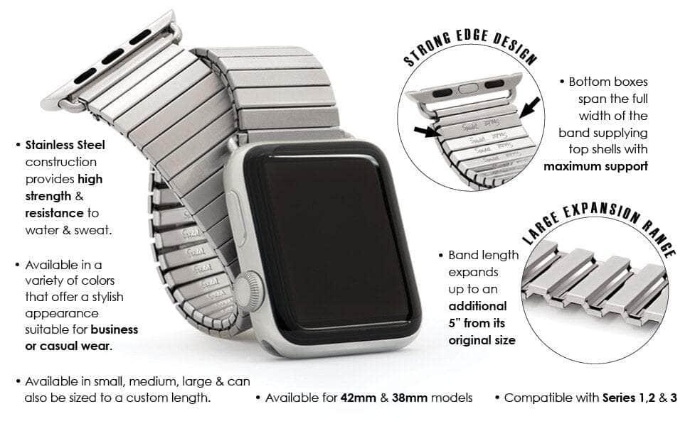 Casebuddy Elastic Stainless Steel Apple Watch Band