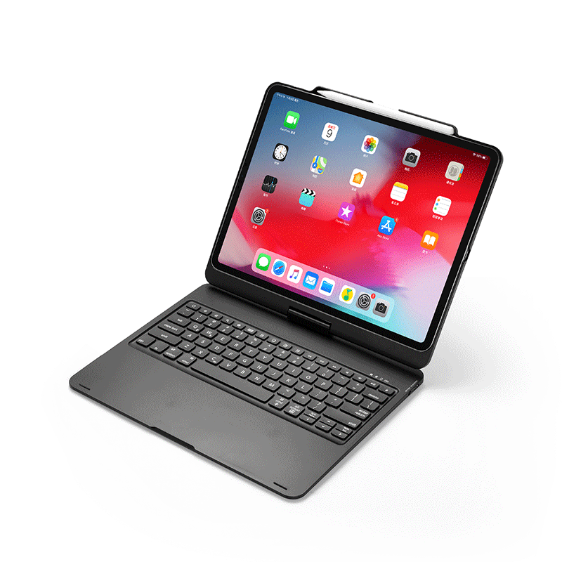 FULAIKATE iPad Pro 12.9 2018 Rotate Bluetooth Wireless Keyboard Foldable Clamshell Pen Slot - CaseBuddy