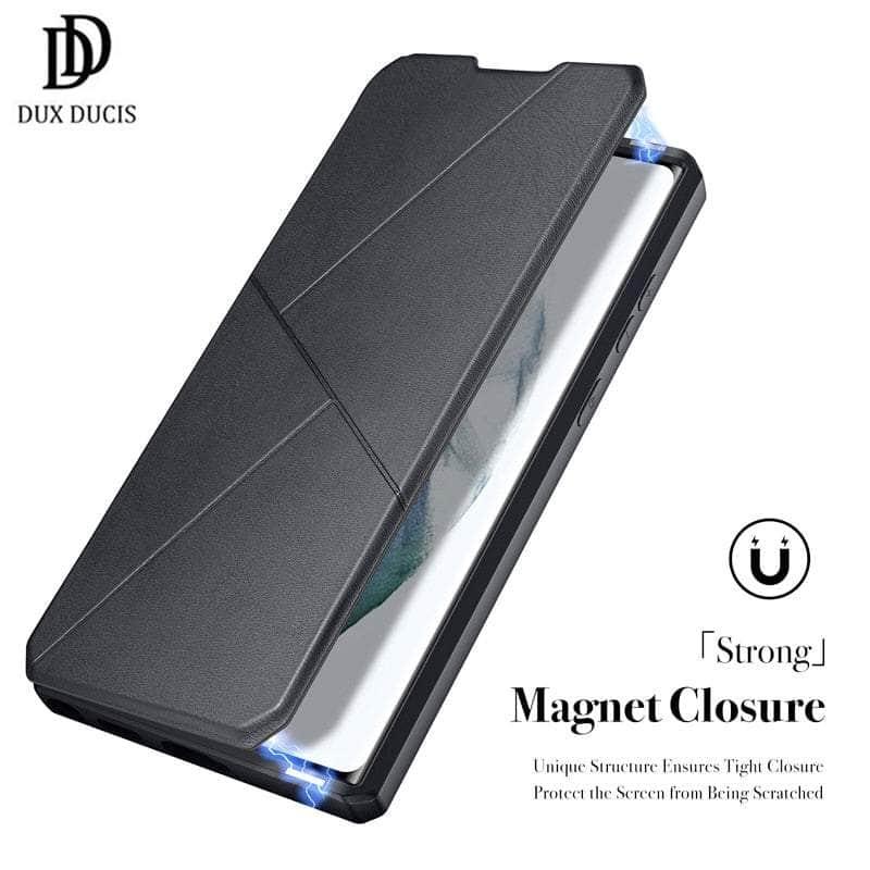 CaseBuddy Australia Casebuddy Galaxy S22 Ultra Magnetic Flip Leather Case