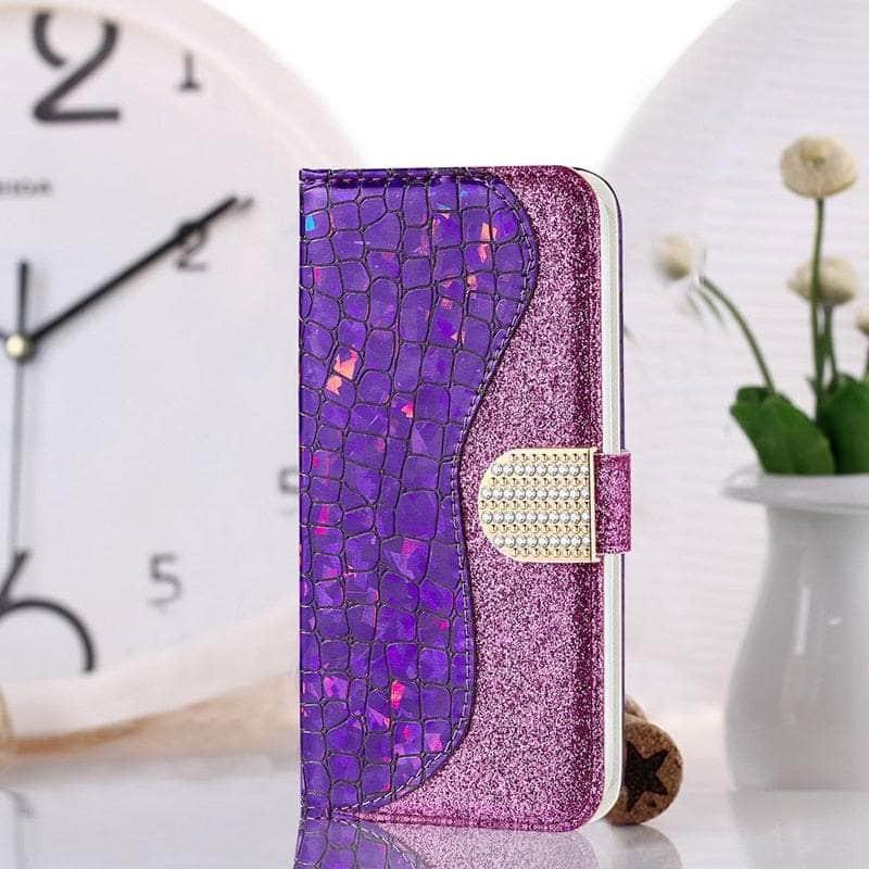 Casebuddy Purple / Galaxy S23 Plus Galaxy S23 Plus Laser Flash Powder Leather Case