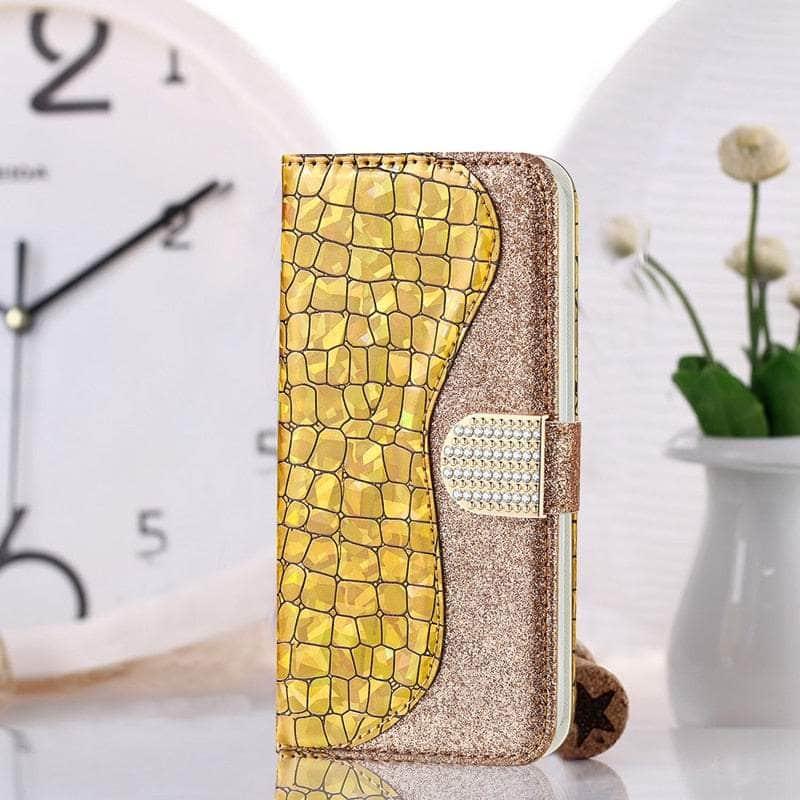 Casebuddy Gold / Galaxy S23 Plus Galaxy S23 Plus Laser Flash Powder Leather Case