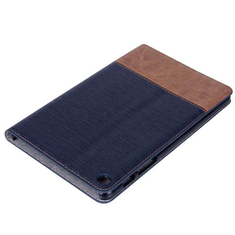 Galaxy Tab A 8.0 2019 Patchwork Business PU Leather Cover Flip Wallet Card Slot SM-T290 T295 - CaseBuddy