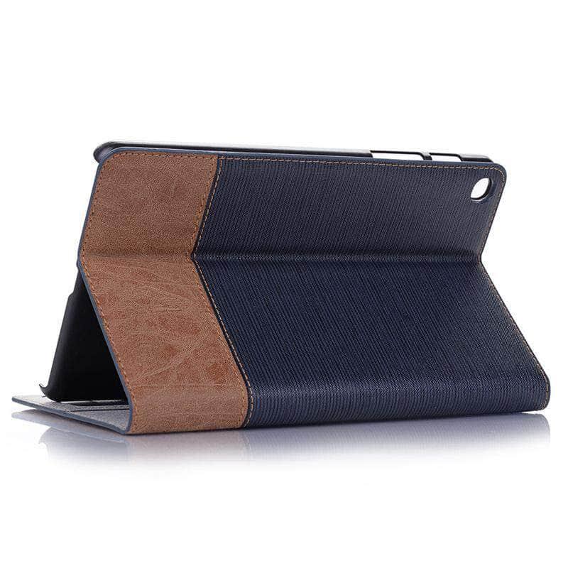 Galaxy Tab A 8.0 2019 Patchwork Business PU Leather Cover Flip Wallet Card Slot SM-T290 T295 - CaseBuddy