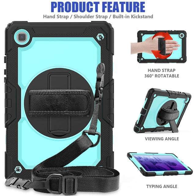 CaseBuddy Australia Casebuddy 02 Black Light Blue / Tab A8 10.5 X200 Galaxy Tab A8 10.5 (2022) Kids Shock Proof Stand Cover