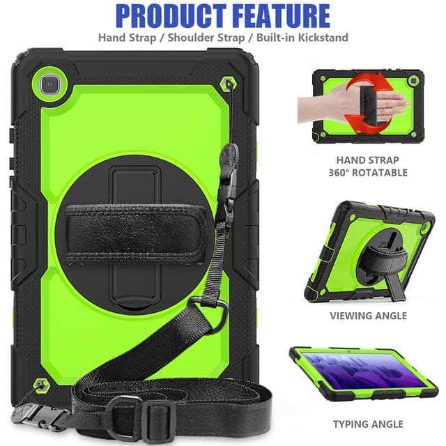 CaseBuddy Australia Casebuddy 02 Black Green / Tab A8 10.5 X200 Galaxy Tab A8 10.5 (2022) Kids Shock Proof Stand Cover