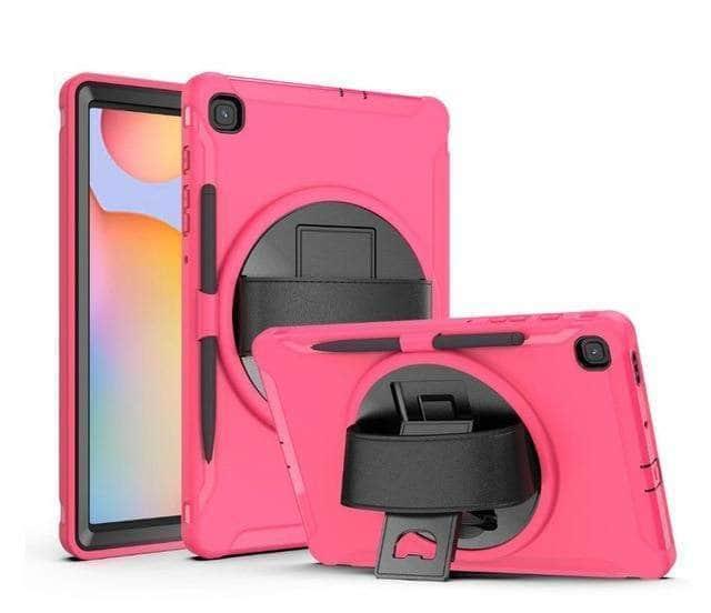 CaseBuddy Australia Casebuddy Pink Galaxy Tab S6 Lite 10.4 P610 P615 Rotation Shockproof Heavy Duty Rugged Case