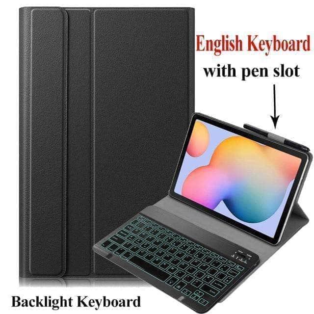 CaseBuddy Australia Casebuddy Black backlight Galaxy Tab S6 Lite 10.4 P610 P615 Wireless Bluetooth Keyboard Backlit Case