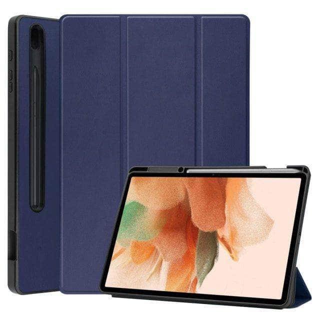 CaseBuddy Australia Casebuddy Blue Galaxy Tab S7 Lite T730 T735 Ultra Tri-Fold Hard Shell Smart Cover
