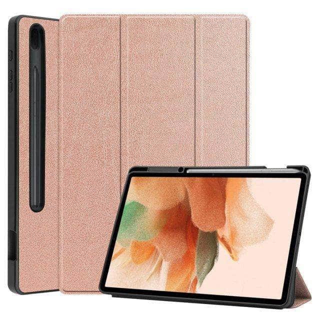 CaseBuddy Australia Casebuddy Rose Galaxy Tab S7 Lite T730 T735 Ultra Tri-Fold Hard Shell Smart Cover