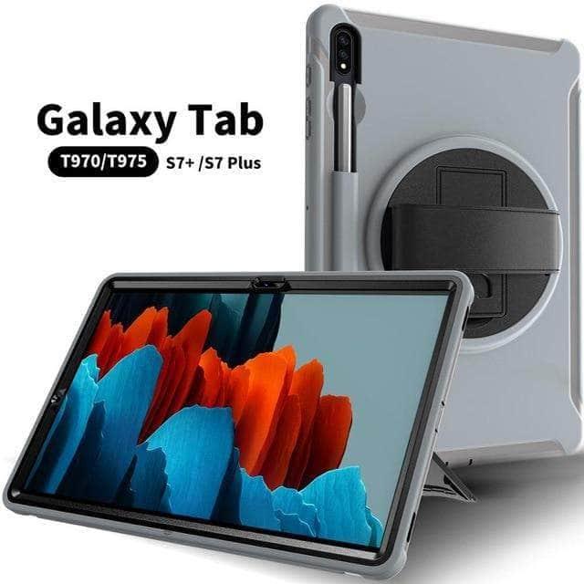 CaseBuddy Australia Casebuddy Gray Galaxy Tab S7 Plus T970 2020 12.4 Shockproof Rugged Heavy Duty Case
