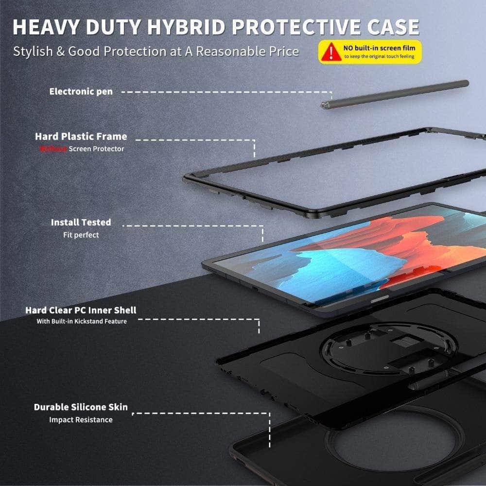 CaseBuddy Australia Casebuddy Galaxy Tab S7 Plus T970 2020 12.4 Shockproof Rugged Heavy Duty Case