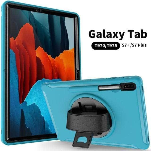 CaseBuddy Australia Casebuddy Light Blue Galaxy Tab S7 Plus T970 2020 12.4 Shockproof Rugged Heavy Duty Case