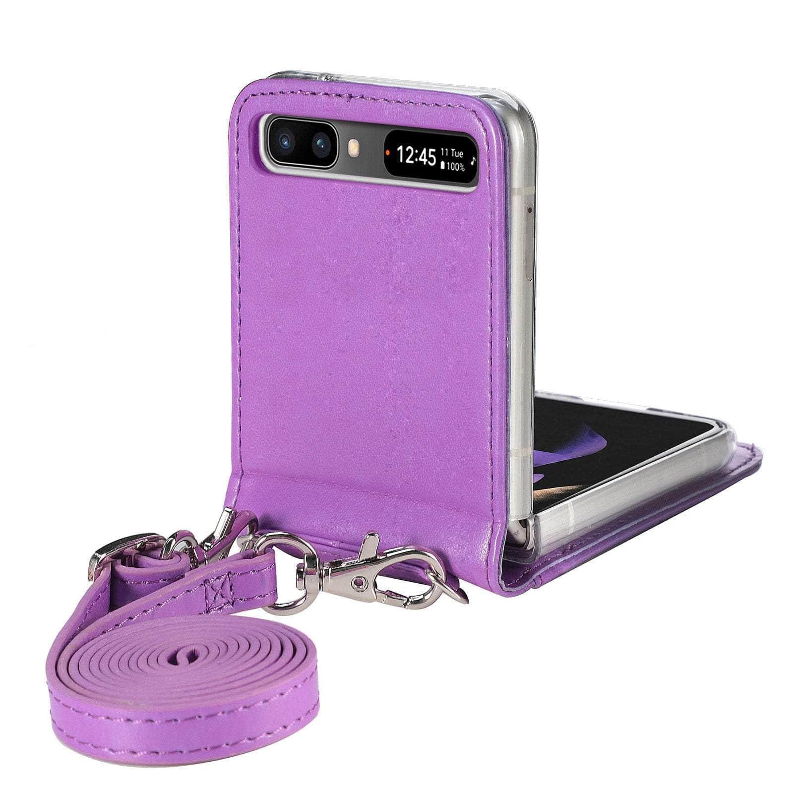 Casebuddy purple / for Galaxy Z Flip3 Galaxy Z Flip 3 Fashion Card Holder Wallet