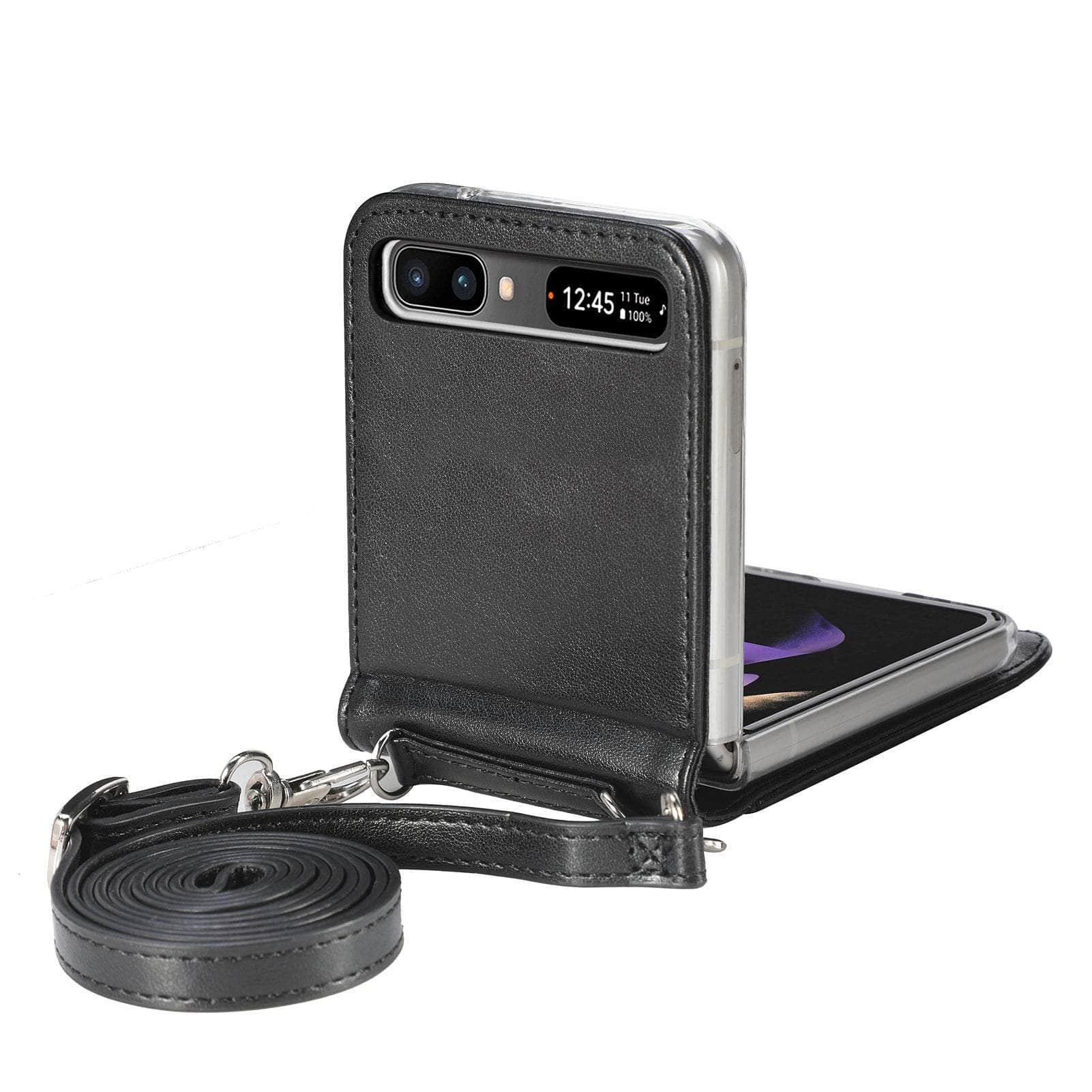 Casebuddy Black / for Galaxy Z Flip3 Galaxy Z Flip 3 Fashion Card Holder Wallet