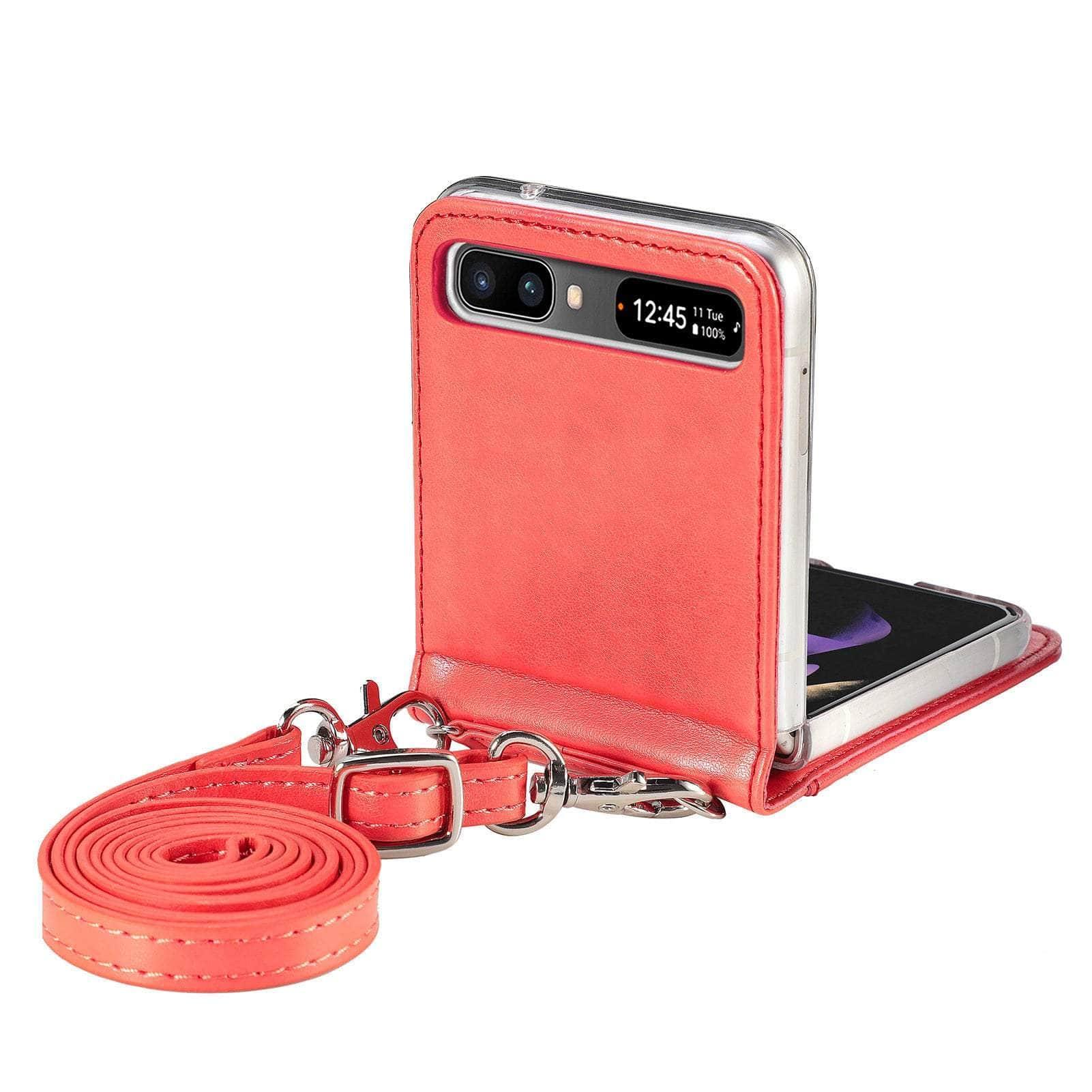 Casebuddy Red / for Galaxy Z Flip3 Galaxy Z Flip 3 Fashion Card Holder Wallet