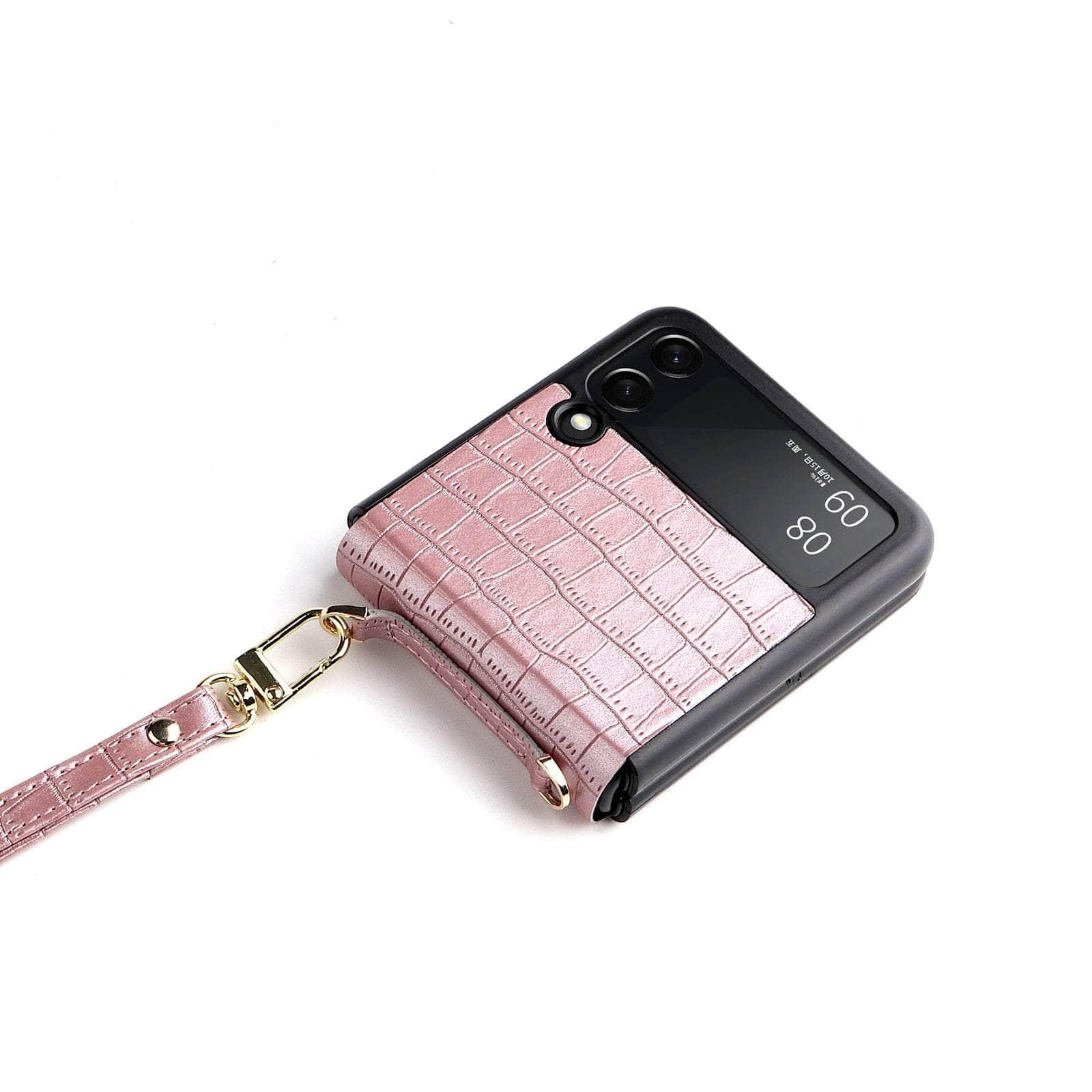 Casebuddy pink / for Z Flip 3 Galaxy Z Flip 3 Leather Hand Strap Case