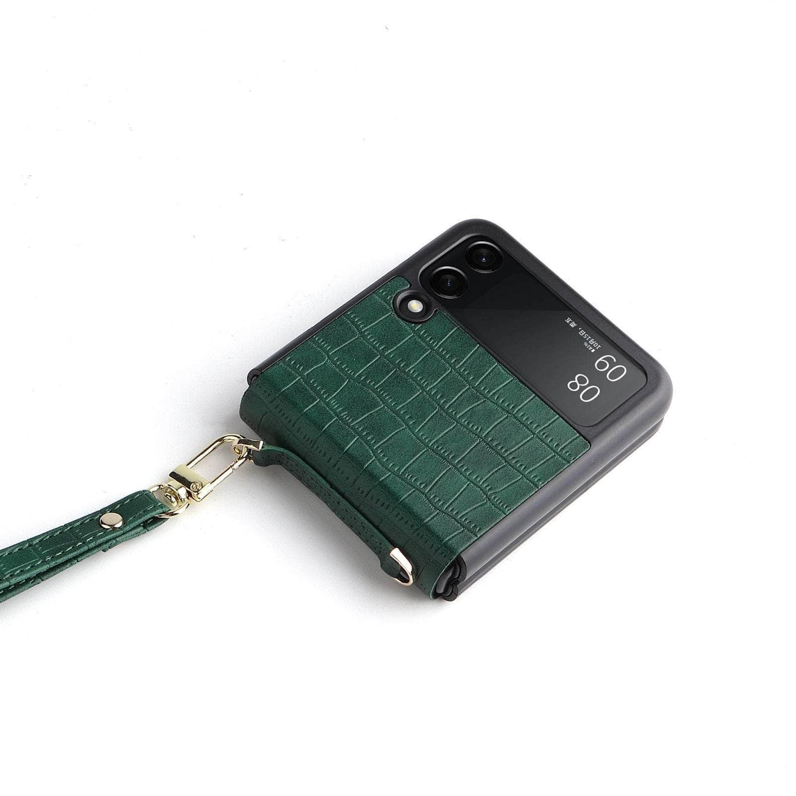 Casebuddy green / for Z Flip 3 Galaxy Z Flip 3 Leather Hand Strap Case