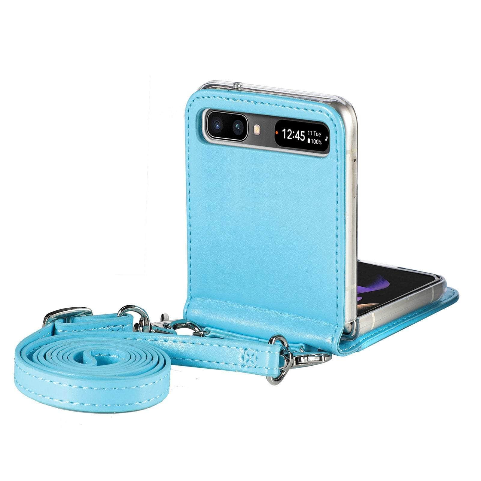 Casebuddy Sky Blue / for Galaxy Z Flip4 Galaxy Z Flip 4 Fashion Card Holder Wallet