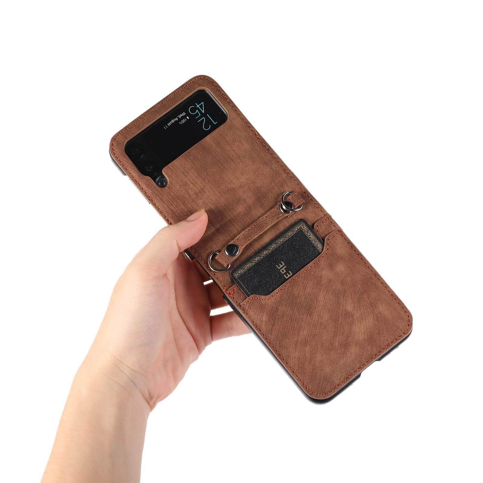 Casebuddy Galaxy Z Flip 4 Lanyard Leather Case