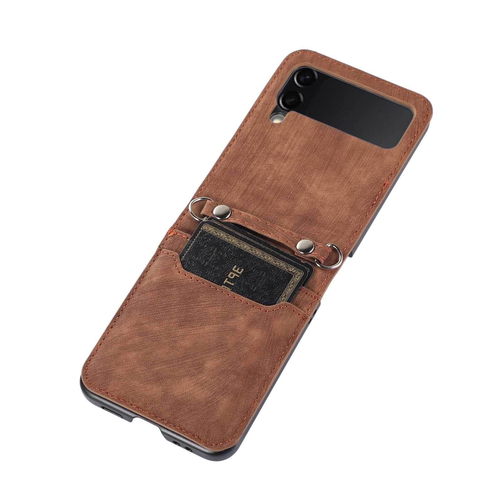 Casebuddy Galaxy Z Flip 4 Lanyard Leather Case