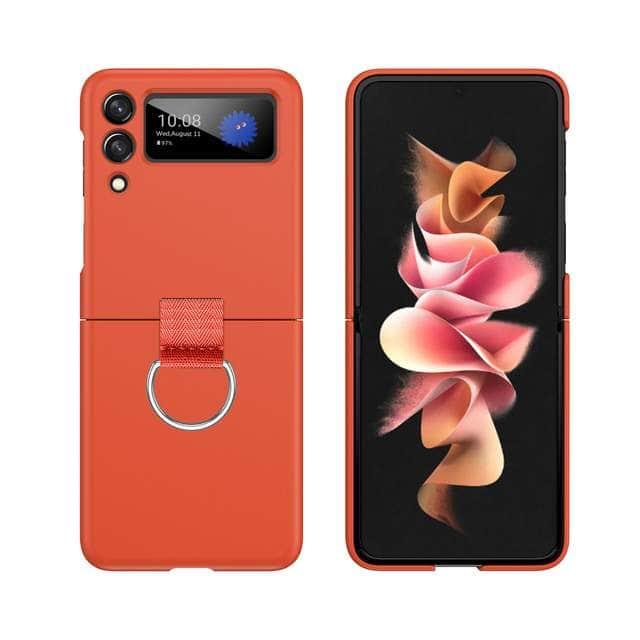 Casebuddy Pink Red / For Z Flip 4 Galaxy Z Flip 4 Shockproof Finger Ring