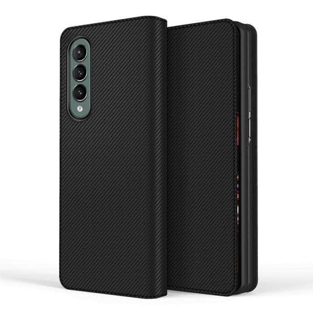 CaseBuddy Australia Casebuddy For Galaxy Z Fold 3 / Carbon fiber black Galaxy Z Fold 3 5G Magnetic Flip Wallet Case
