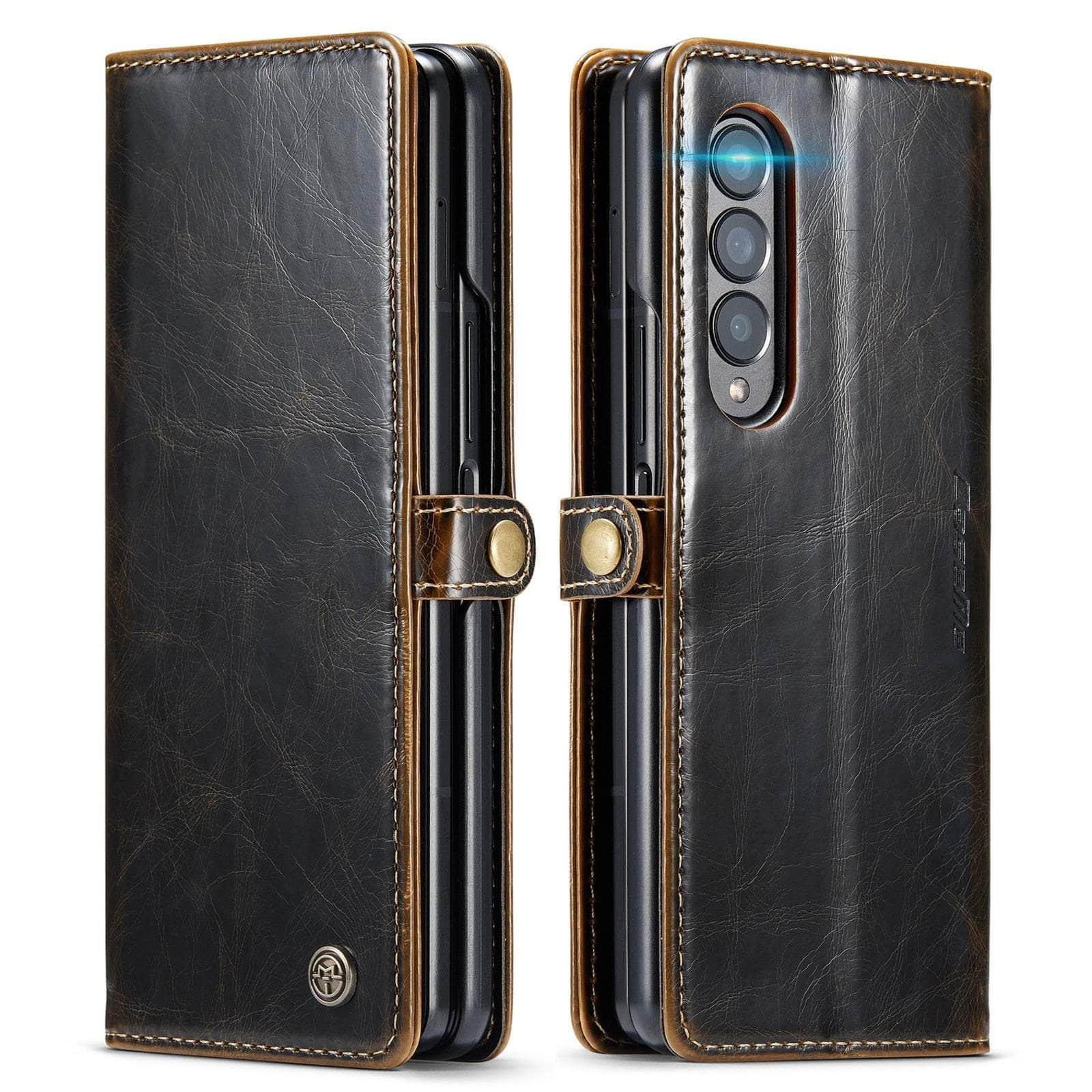 Casebuddy Auburn / for Samsung Z Fold 3 Galaxy Z Fold 3  Full Protection Business Leather Case