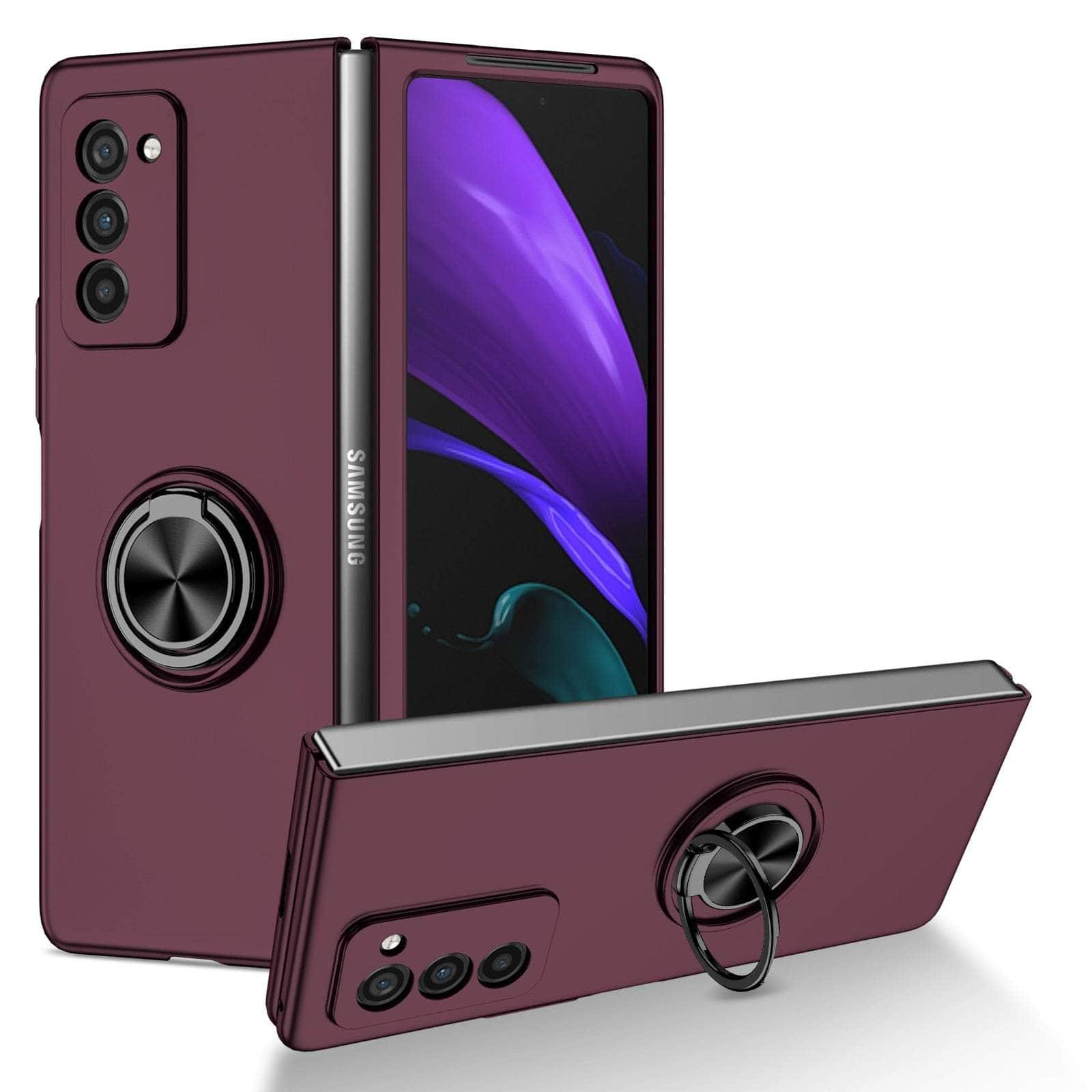 Casebuddy wine red / for Samsung Z Fold 4 Galaxy Z Fold 4 Non-Slip Kickstand Ring Case