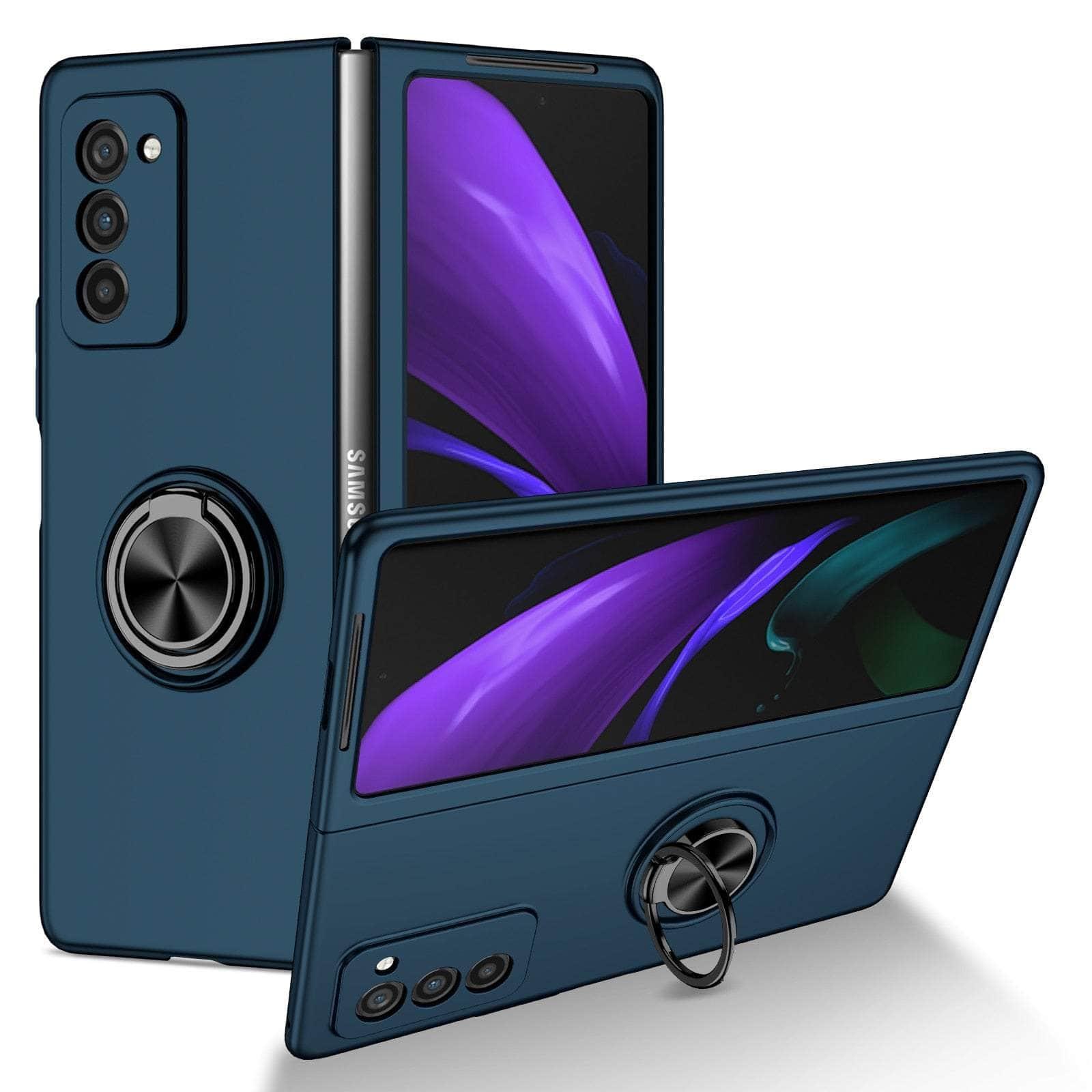 Casebuddy Navy Blue / for Samsung Z Fold 4 Galaxy Z Fold 4 Non-Slip Kickstand Ring Case