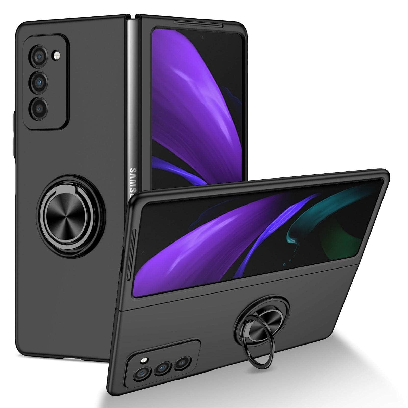 Casebuddy Black / for Samsung Z Fold 4 Galaxy Z Fold 4 Non-Slip Kickstand Ring Case