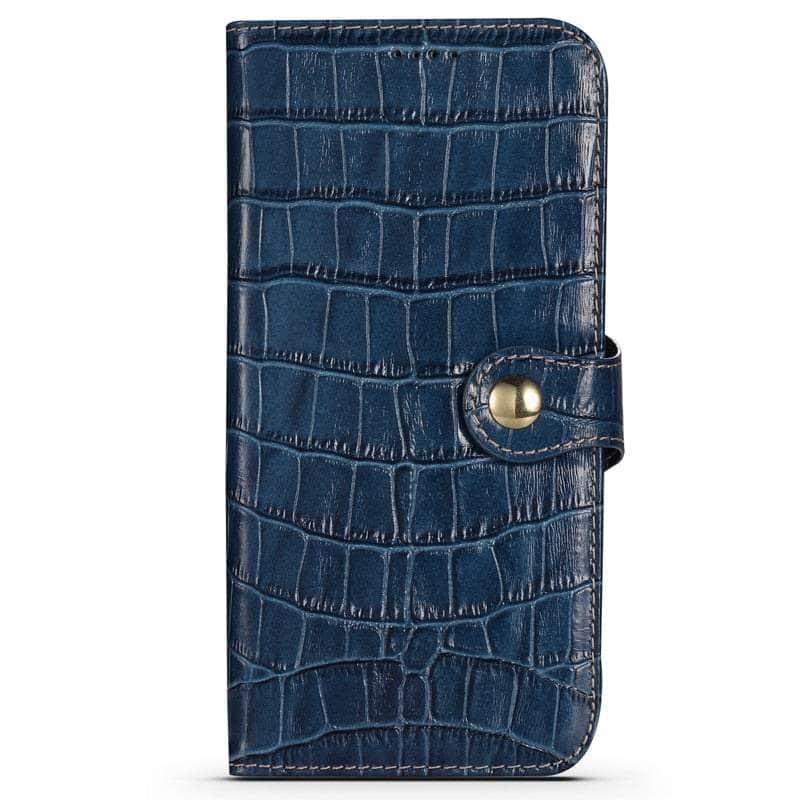 CaseBuddy Australia Casebuddy For iPhone 13 / Blue Genuine Leather iPhone 13 Natural Cowhide Full Edge Protection Case