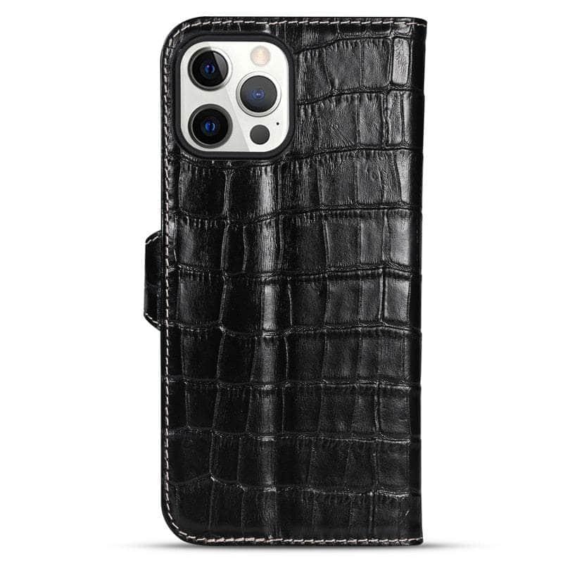 CaseBuddy Australia Casebuddy For iPhone 13 / black Genuine Leather iPhone 13 Natural Cowhide Full Edge Protection Case
